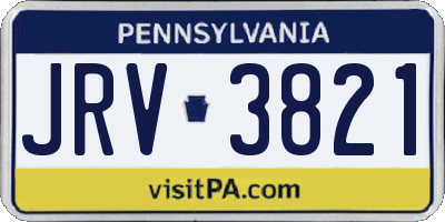 PA license plate JRV3821