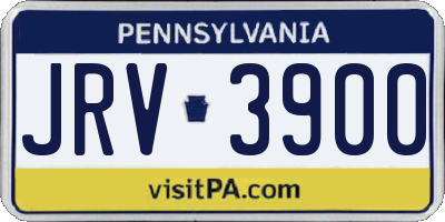 PA license plate JRV3900