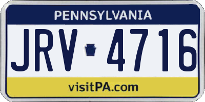 PA license plate JRV4716