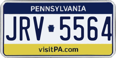 PA license plate JRV5564