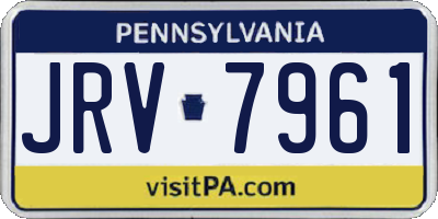 PA license plate JRV7961