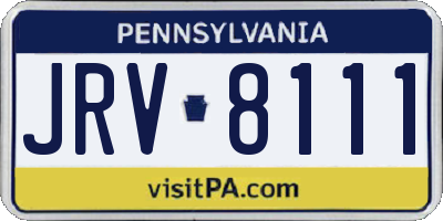 PA license plate JRV8111