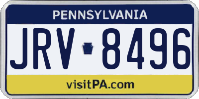 PA license plate JRV8496