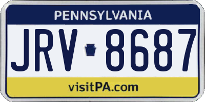 PA license plate JRV8687