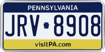 PA license plate JRV8908