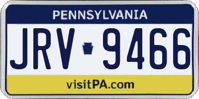 PA license plate JRV9466