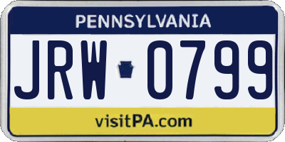 PA license plate JRW0799