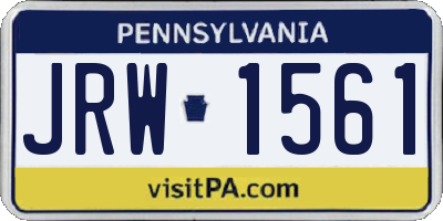 PA license plate JRW1561