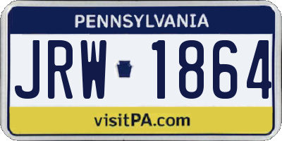 PA license plate JRW1864