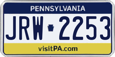 PA license plate JRW2253