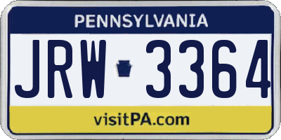 PA license plate JRW3364
