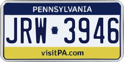 PA license plate JRW3946