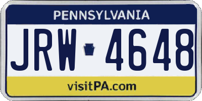 PA license plate JRW4648