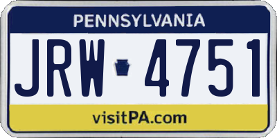 PA license plate JRW4751