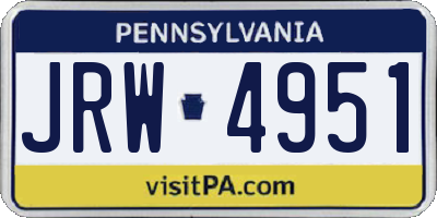PA license plate JRW4951