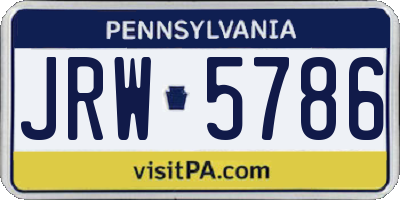 PA license plate JRW5786