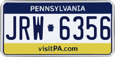 PA license plate JRW6356