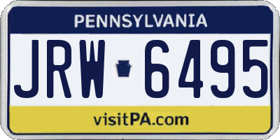 PA license plate JRW6495