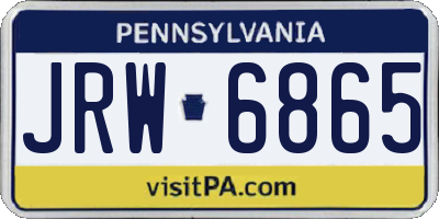 PA license plate JRW6865