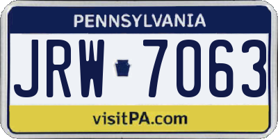 PA license plate JRW7063