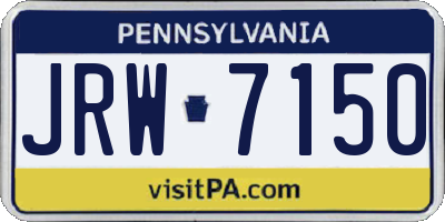 PA license plate JRW7150