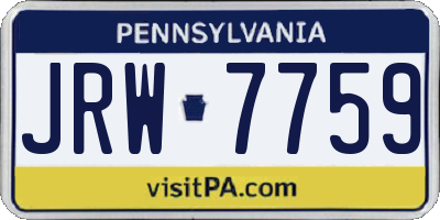 PA license plate JRW7759