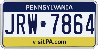 PA license plate JRW7864