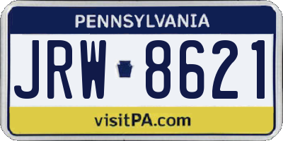 PA license plate JRW8621