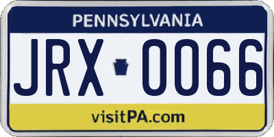 PA license plate JRX0066