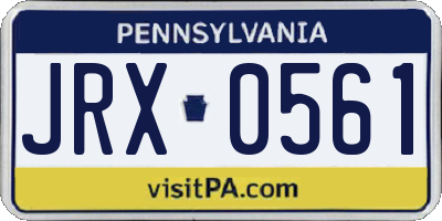PA license plate JRX0561