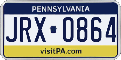 PA license plate JRX0864
