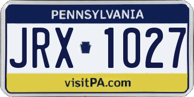 PA license plate JRX1027