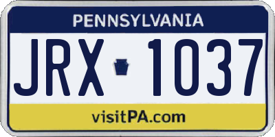 PA license plate JRX1037
