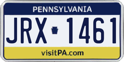 PA license plate JRX1461