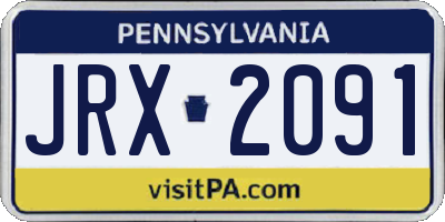 PA license plate JRX2091
