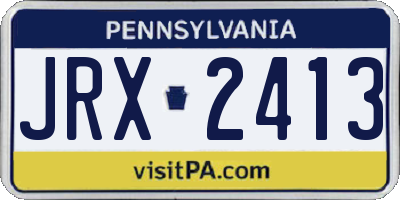 PA license plate JRX2413