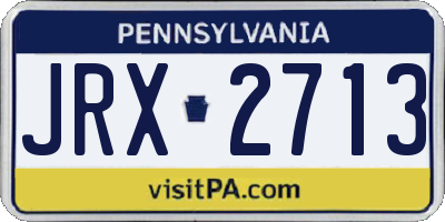 PA license plate JRX2713