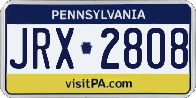 PA license plate JRX2808