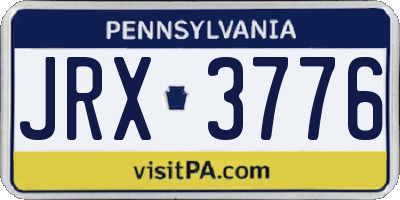 PA license plate JRX3776