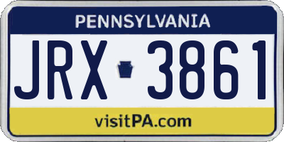 PA license plate JRX3861