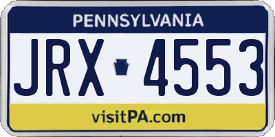 PA license plate JRX4553