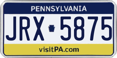 PA license plate JRX5875