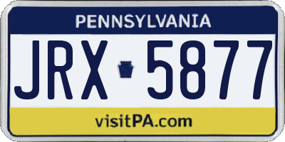 PA license plate JRX5877