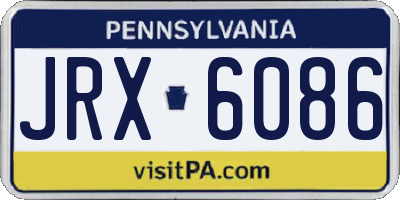 PA license plate JRX6086