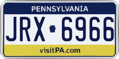 PA license plate JRX6966