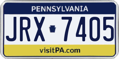 PA license plate JRX7405