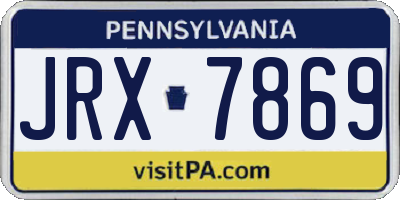 PA license plate JRX7869
