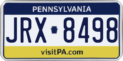 PA license plate JRX8498