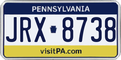 PA license plate JRX8738