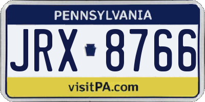 PA license plate JRX8766